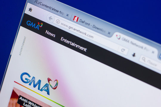Ryazan, Russia - May 13, 2018: GMA network website on the display of PC, url - GMAnetwork.com.