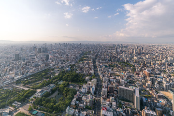 Fototapeta na wymiar Cityscapes of the skyline in Osaka, Japan