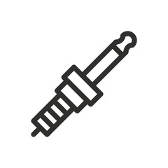 Spark plug outline icon, car spark plugs, car ignition system linear vector icon