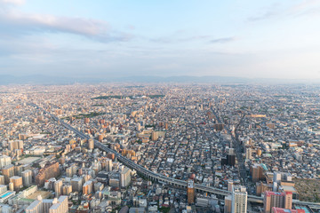 Obraz premium Cityscapes of the skyline in Osaka, Japan
