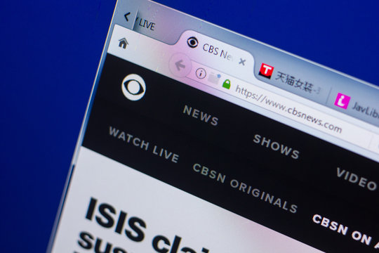 Ryazan, Russia - May 13, 2018: CBSnews website on the display of PC, url - CBSnews.com.
