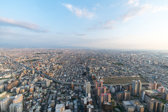Cityscapes of the skyline in Osaka, Japan © Sen
