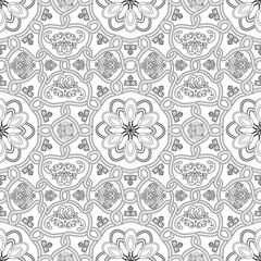       Seamless monochrome pattern without backgroun