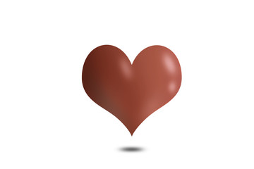 Cute heart of chocolate color.  チョコレート色の可愛いハート