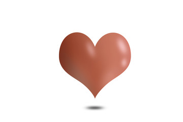 Cute heart of chocolate color.  チョコレート色の可愛いハート