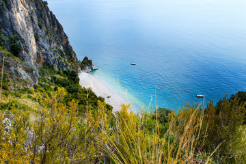 The wild beach near Costa di Masseta from the trail path