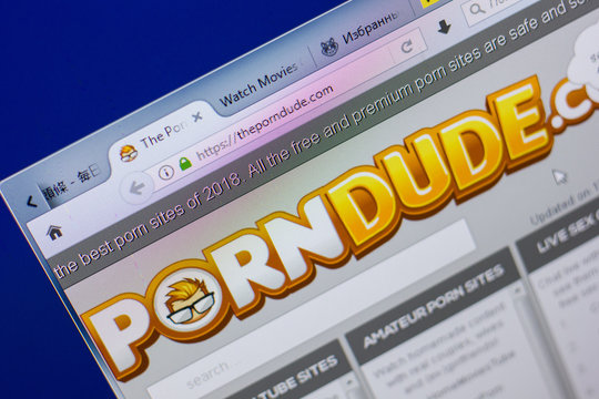 Ryazan, Russia - May 13, 2018: Theporndude website on the display of PC, url - Theporndude.com.