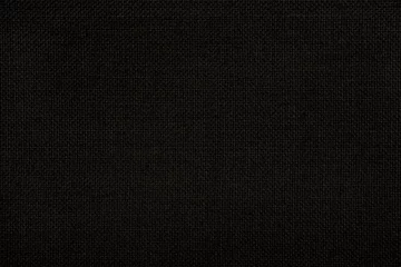 Behangcirkel Close-up texture of natural weave cloth in dark and black color. Fabric texture of natural cotton or linen textile material. Seamless background. © Papin_Lab