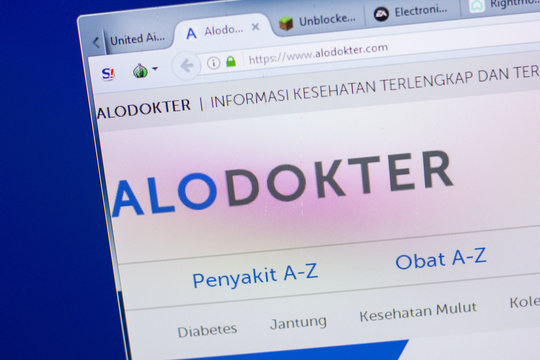 Ryazan, Russia - May 13, 2018: Alodokter website on the display of PC, url - Alodokter.com.