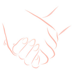 male hand holding female hand, love and friendship