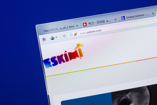 Ryazan, Russia - May 13, 2018: Eskimi website on the display of PC, url - Eskimi.com.