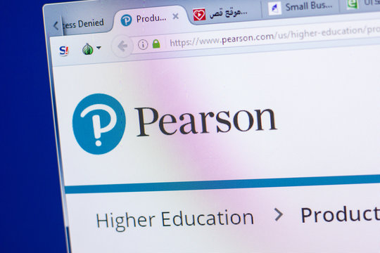 Ryazan, Russia - May 13, 2018: Pearson website on the display of PC, url - Pearson.com.