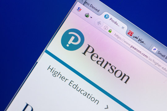Ryazan, Russia - May 13, 2018: Pearson website on the display of PC, url - Pearson.com.