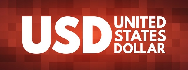 USD - United States Dollar acronym, business concept background