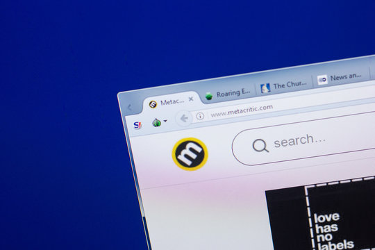Ryazan, Russia - May 13, 2018: Metacritic website on the display of PC, url - Metacritic.com.