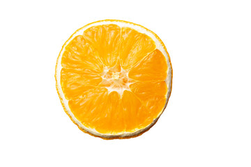 Dried slice of orange isolated on white background