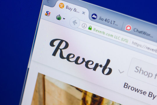 Ryazan, Russia - May 13, 2018: Reverb website on the display of PC, url - Reverb.com.