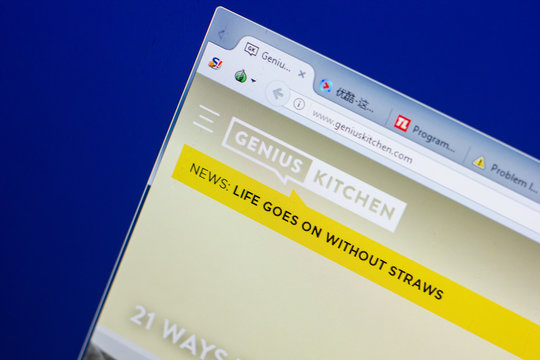 Ryazan, Russia - May 13, 2018: GeniusKitchen website on the display of PC, url - GeniusKitchen.com.