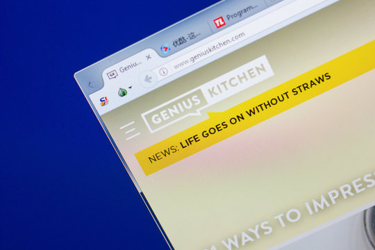Ryazan, Russia - May 13, 2018: GeniusKitchen website on the display of PC, url - GeniusKitchen.com.