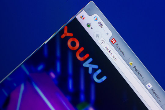 Ryazan, Russia - May 13, 2018: Youku website on the display of PC, url - Youku.com.