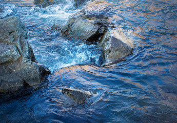 winter river in blue tint