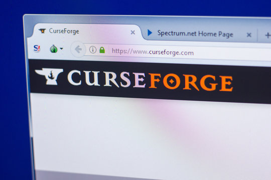 Ryazan, Russia - May 13, 2018: CurseForge website on the display of PC, url - CurseForge.com.