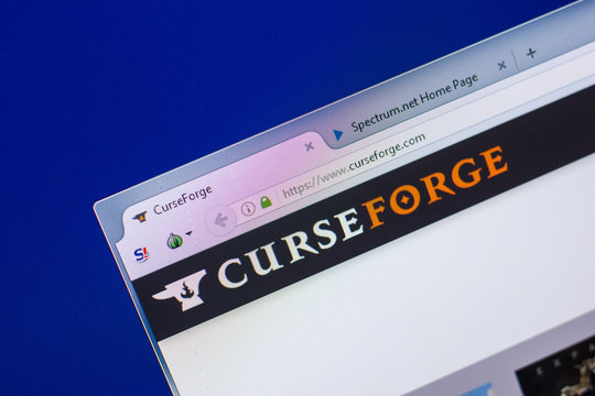 Ryazan, Russia - May 13, 2018: CurseForge website on the display of PC, url - CurseForge.com.