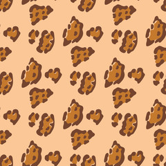 Fototapeta premium Modern abstract seamless pattern with leopard print. Modern leopard seamless pattern. Animal skin. Vector bright background. Fur animal skin fashion textile, surface design. Textile design, fabric.