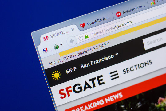 Ryazan, Russia - May 13, 2018: SFGate website on the display of PC, url - SFGate.com.