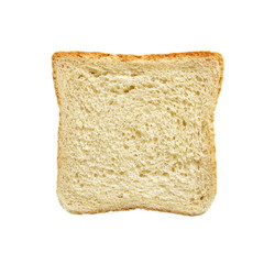 Sliced Toast Bread isolated on white background, top view. Breakfast table. 