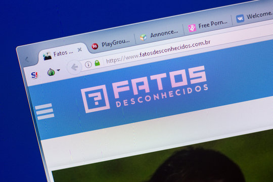 Ryazan, Russia - May 13, 2018: Fatosdesconhecidos website on the display of PC, url - Fatosdesconhecidos.com.br.