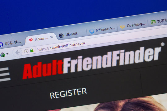 Ryazan, Russia - May 13, 2018: AdultFriendFinder website on the display of PC, url - AdultFriendFinder.com.