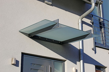 Front door canopy made of glass
