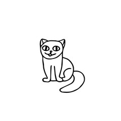 Cute cat hand drawn in doodle style. element for design postcard