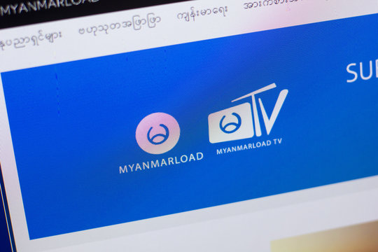 Ryazan, Russia - May 13, 2018: Myanmarload website on the display of PC, url - Myanmarload.com.