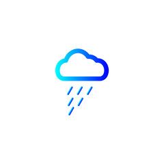 Raining cloud flat vector icon isolated on a white background.Cloud icon.