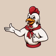 Fried chicken restaurant logo mascot