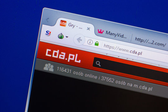 Ryazan, Russia - May 13, 2018: Cda website on the display of PC, url - Cda.pl.