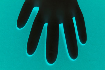 Inflated plastic glove