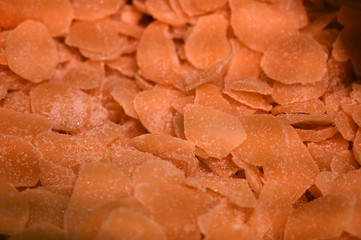 Dried and sweetened ginger on a market in Osaka-Japan.