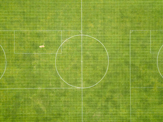 Vertical view of center circle at local soccer field © Mps197