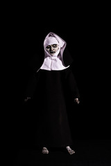 scary nun. Halloween concept. horror. fear.