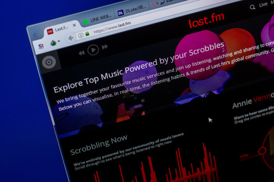 Ryazan, Russia - May 20, 2018: Homepage of Last FM website on the display of PC, url - Last.fm.