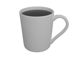 白い陶器のマグカップ3DCG画像