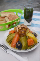 Berber tagine with meat and vegetables.