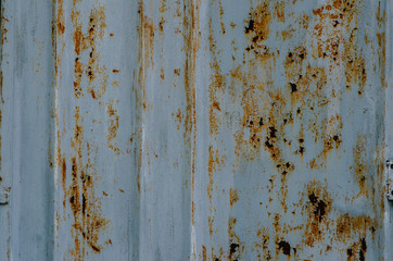 Cracked blue painted metal texture backgraund