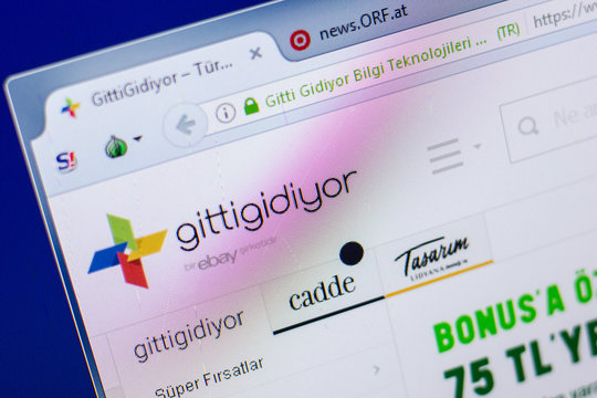 Ryazan, Russia - May 20, 2018: Homepage of Gittigidiyor website on the display of PC, url - gittigidiyor.com.