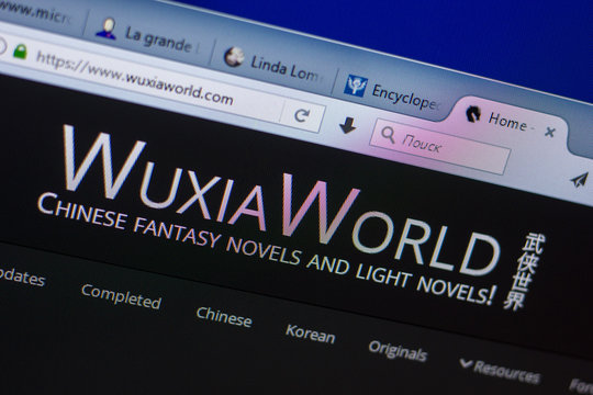 Ryazan, Russia - May 20, 2018: Homepage of WuxiaWorld website on the display of PC, url - WuxiaWorld.com.