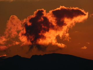 Paesaggio con tramonto