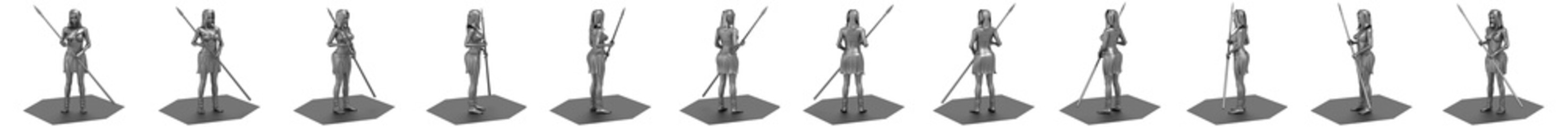 3D rendering, warrior character, illustration